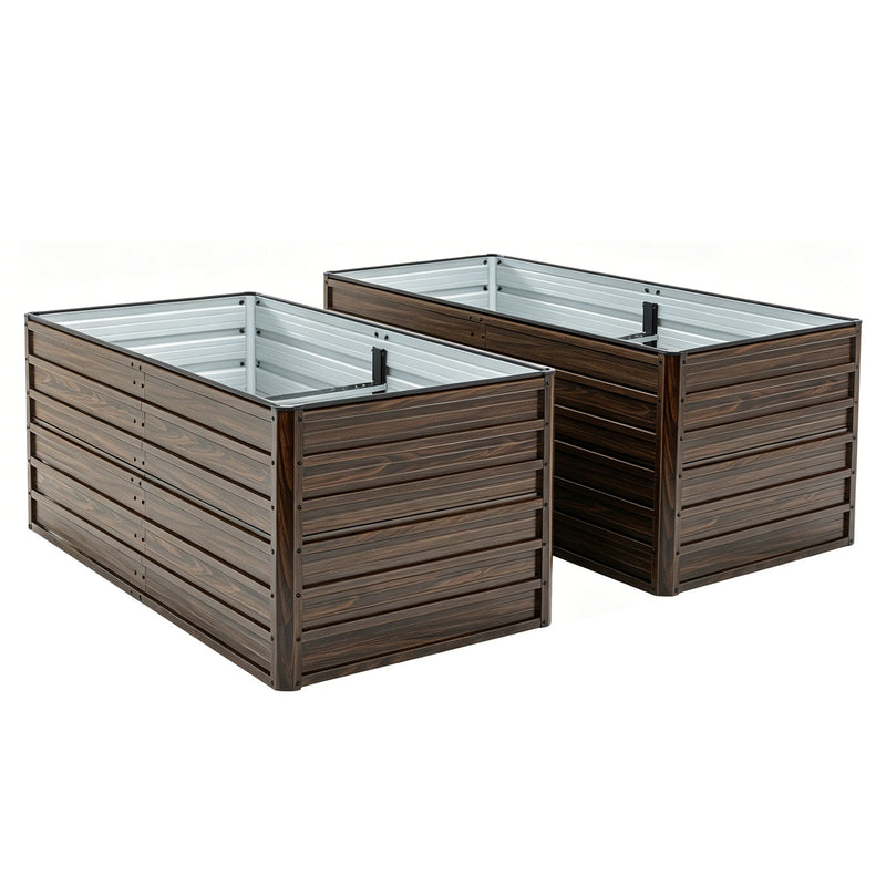 2-Pack 74.6"x35.4"x25" Raised Garden Bed Kit, Metal Elevated Planter Box by HouseOfZazla