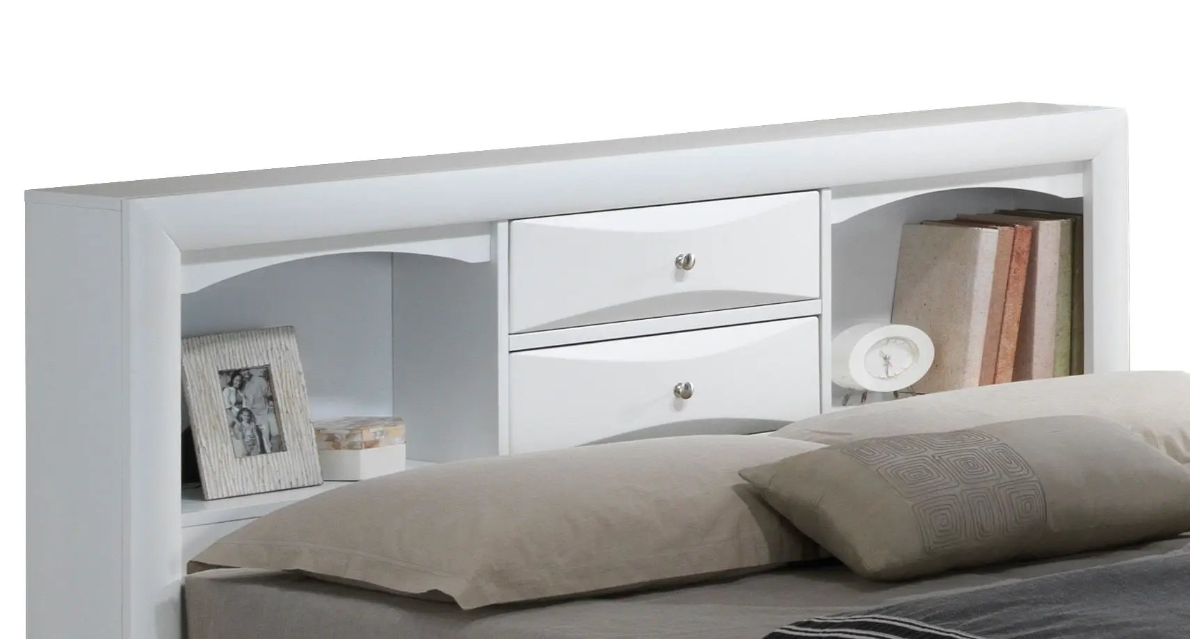 Modern Design Storage Bed With Bookcase Headboard by Unique Piece Furniture