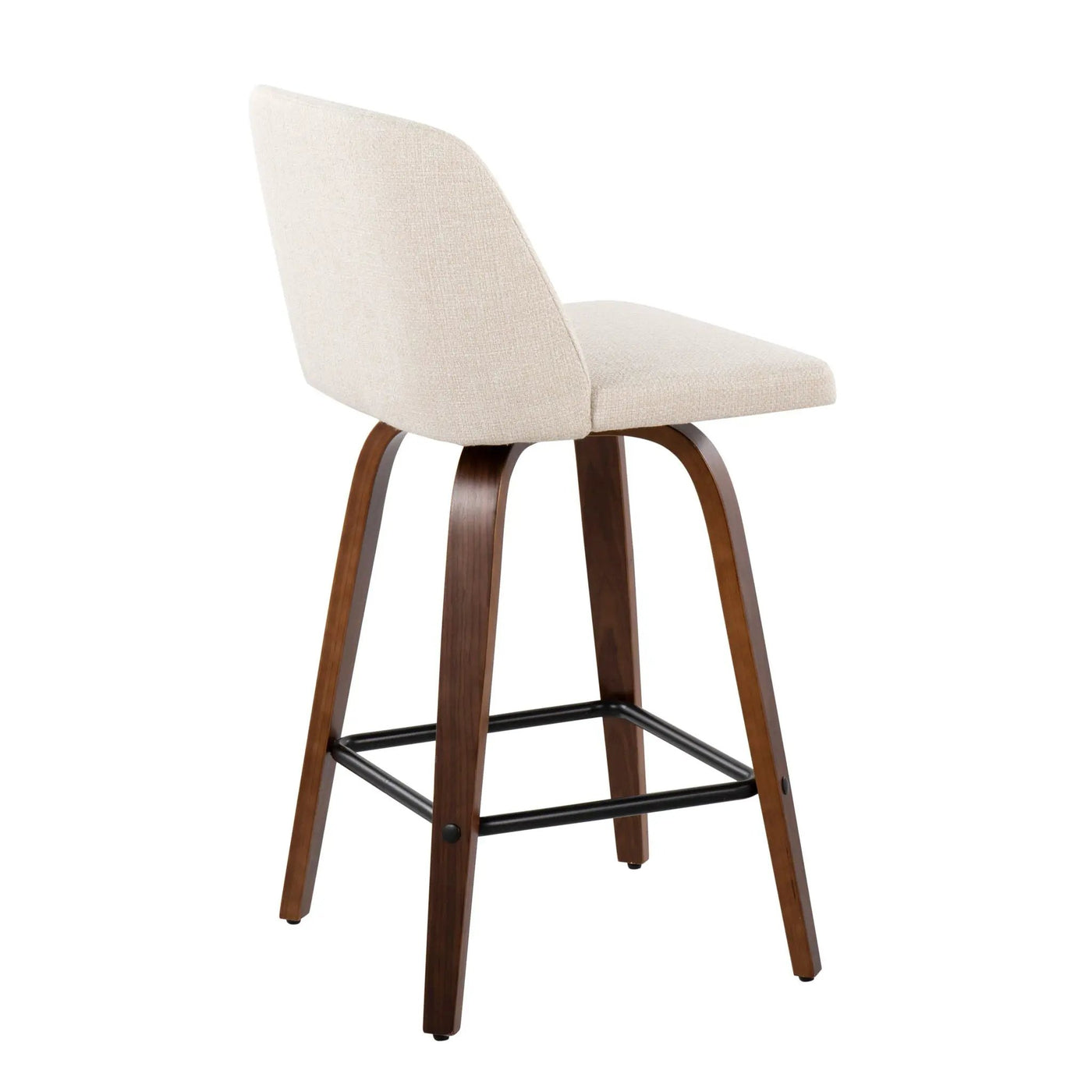 Toriano - Mid Century Modern Fixed Height Counter Stool & Square Footrest (Set of 2) by HouseOfZazla
