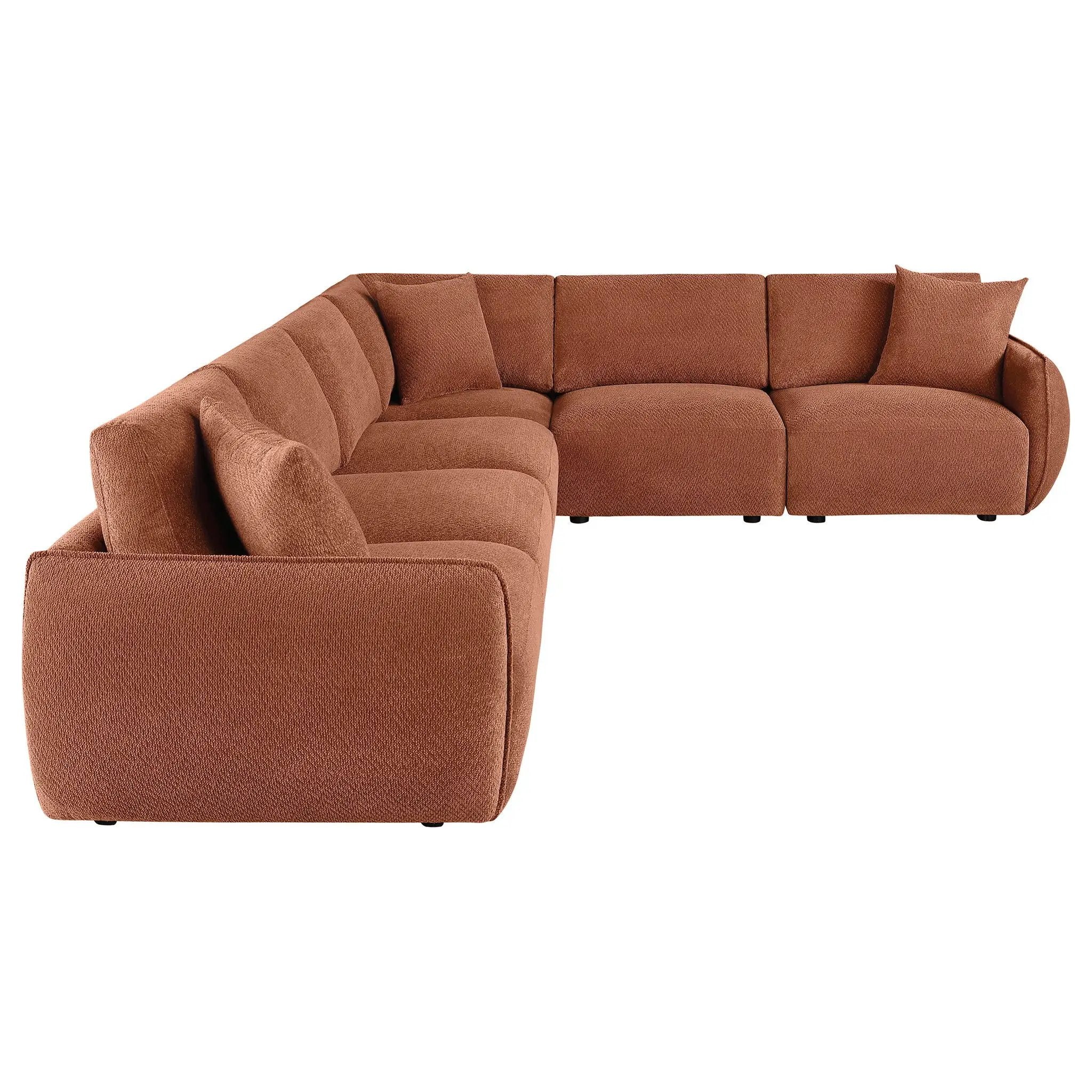 Elysia 6-piece Chenille Upholstered Modular Sectional Sofa Coral by Unique Piece Furniture