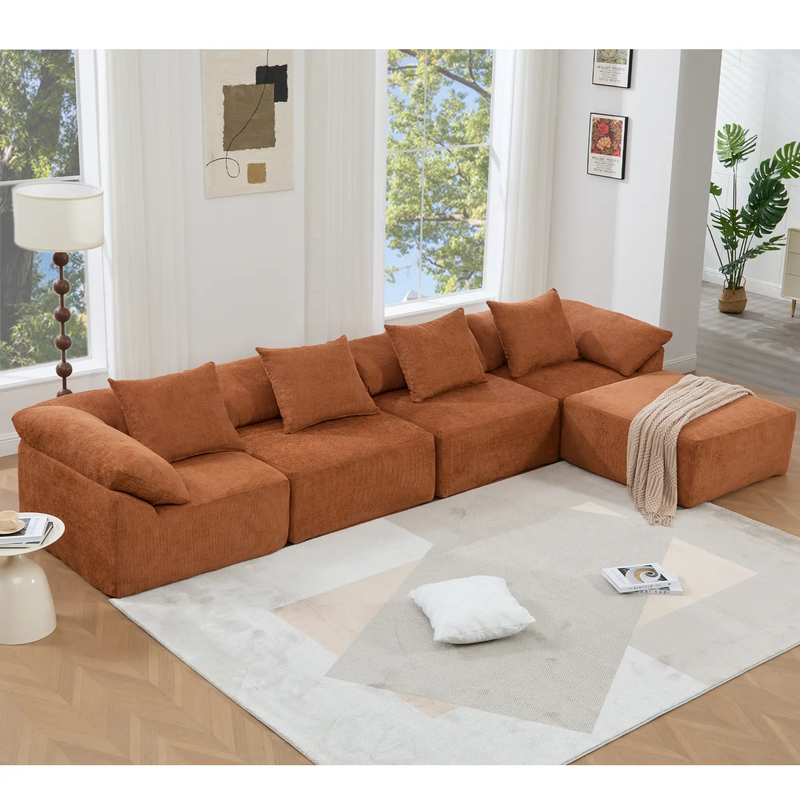 142" L Shaped Modular Sectional Sofa by HouseOfZazla