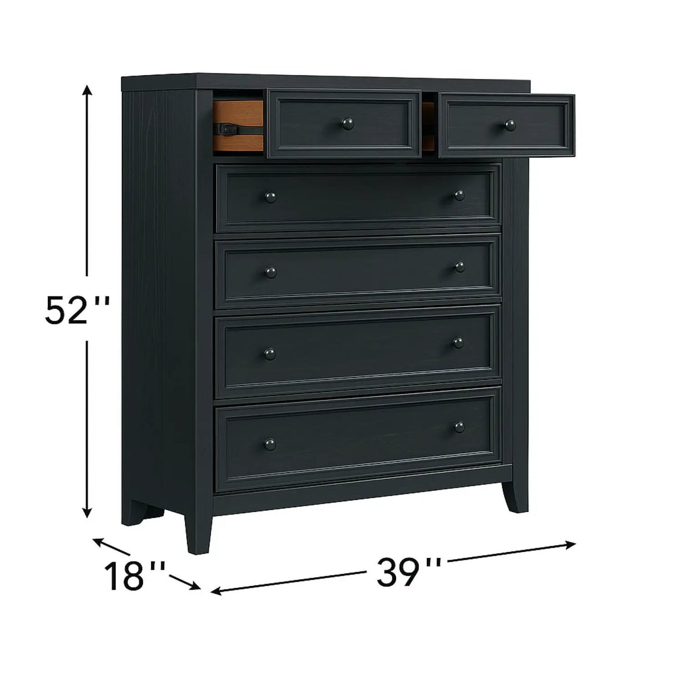 6 Drawer Chest With Knobs And Smooth Slides by HouseOfZazla