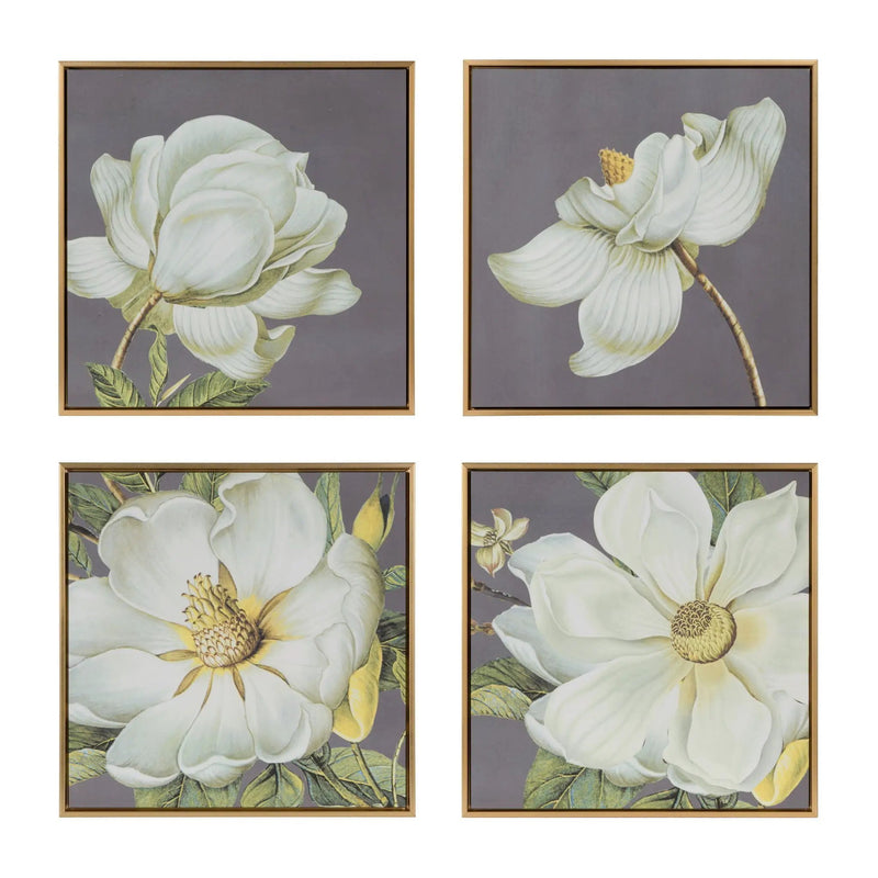Botanical Wall Art Prints, Home Decor For Living Room Dining Room Bedroom Hallway (Set of 4) - Gray by Unique Piece Furniture