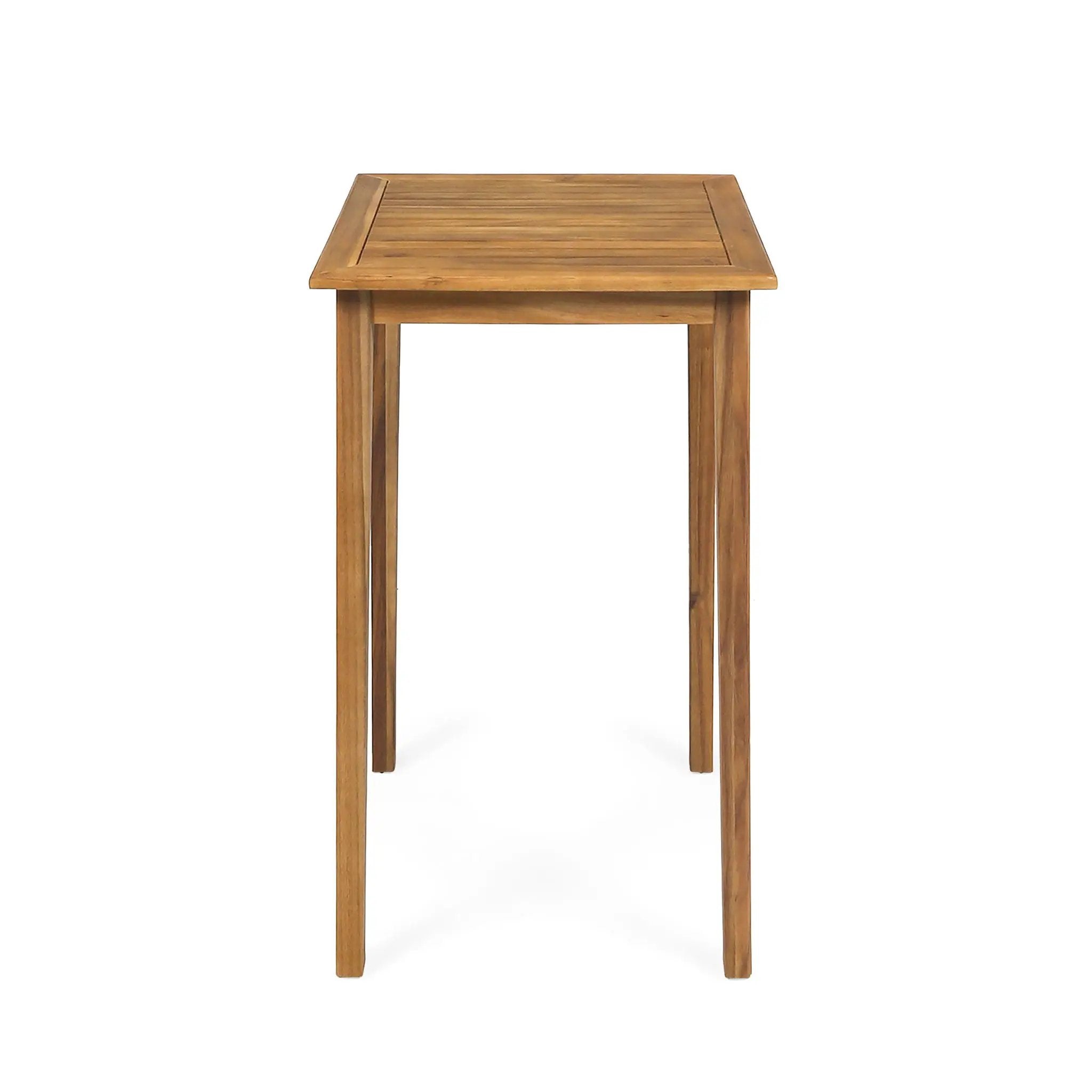 Outdoor Minimalist Acacia Wood Square Bar Table by HouseOfZazla