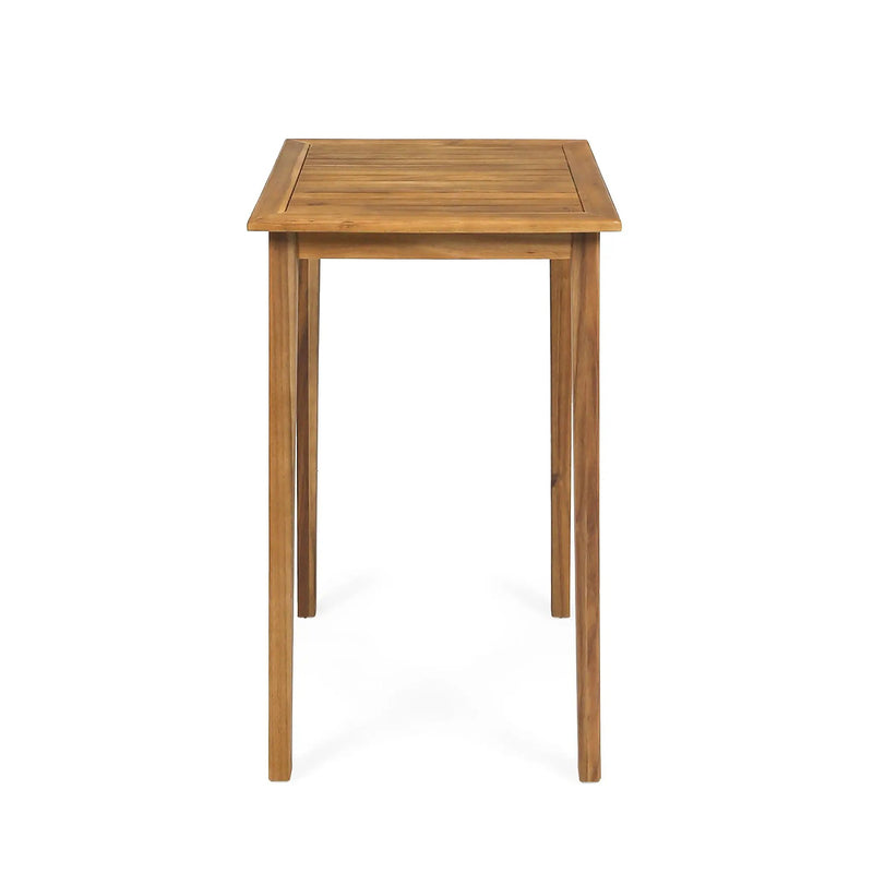 Outdoor Minimalist Acacia Wood Square Bar Table by HouseOfZazla