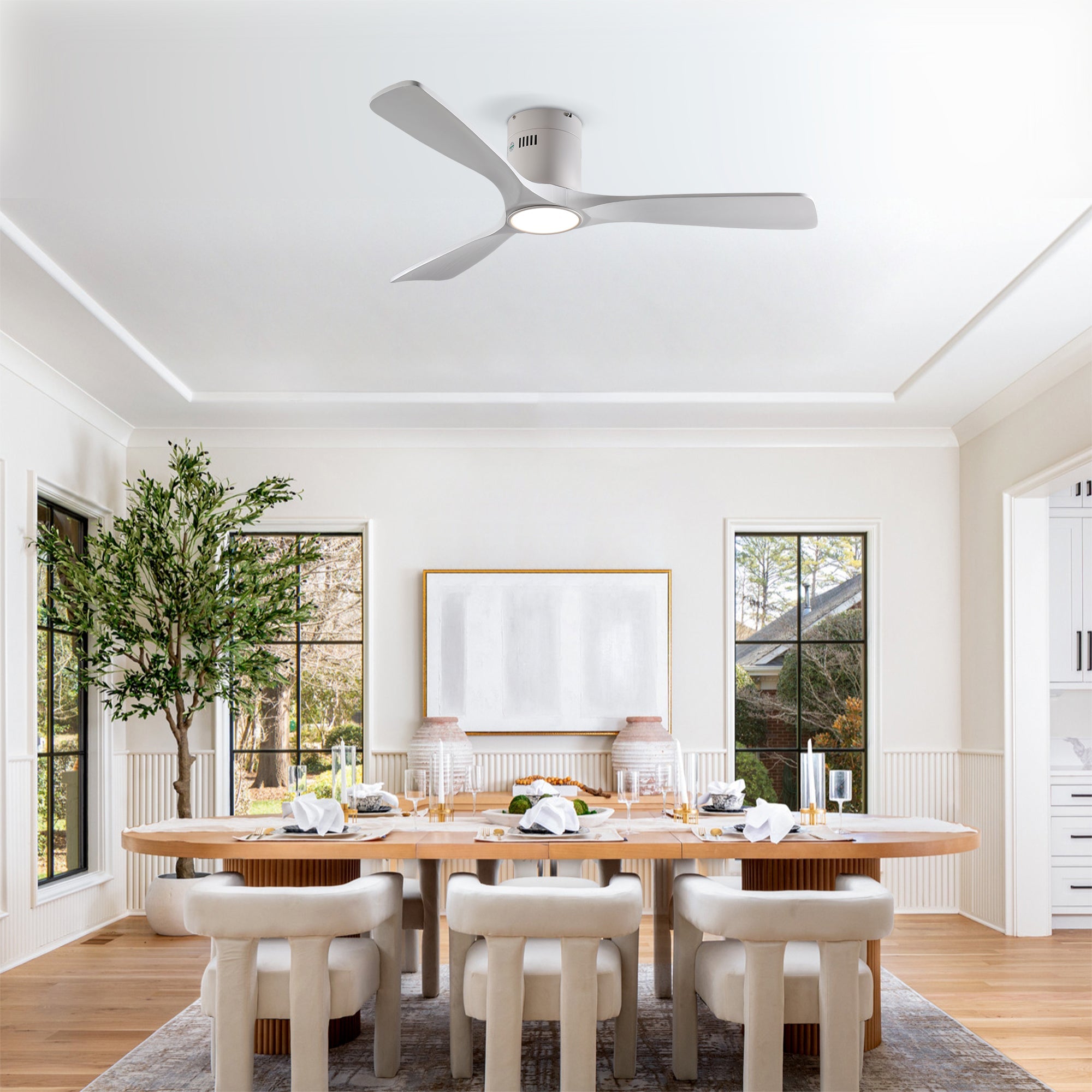 52 Inch Mounting Type Solid Wood Ceiling Fan With Light Kit by HouseOfZazla