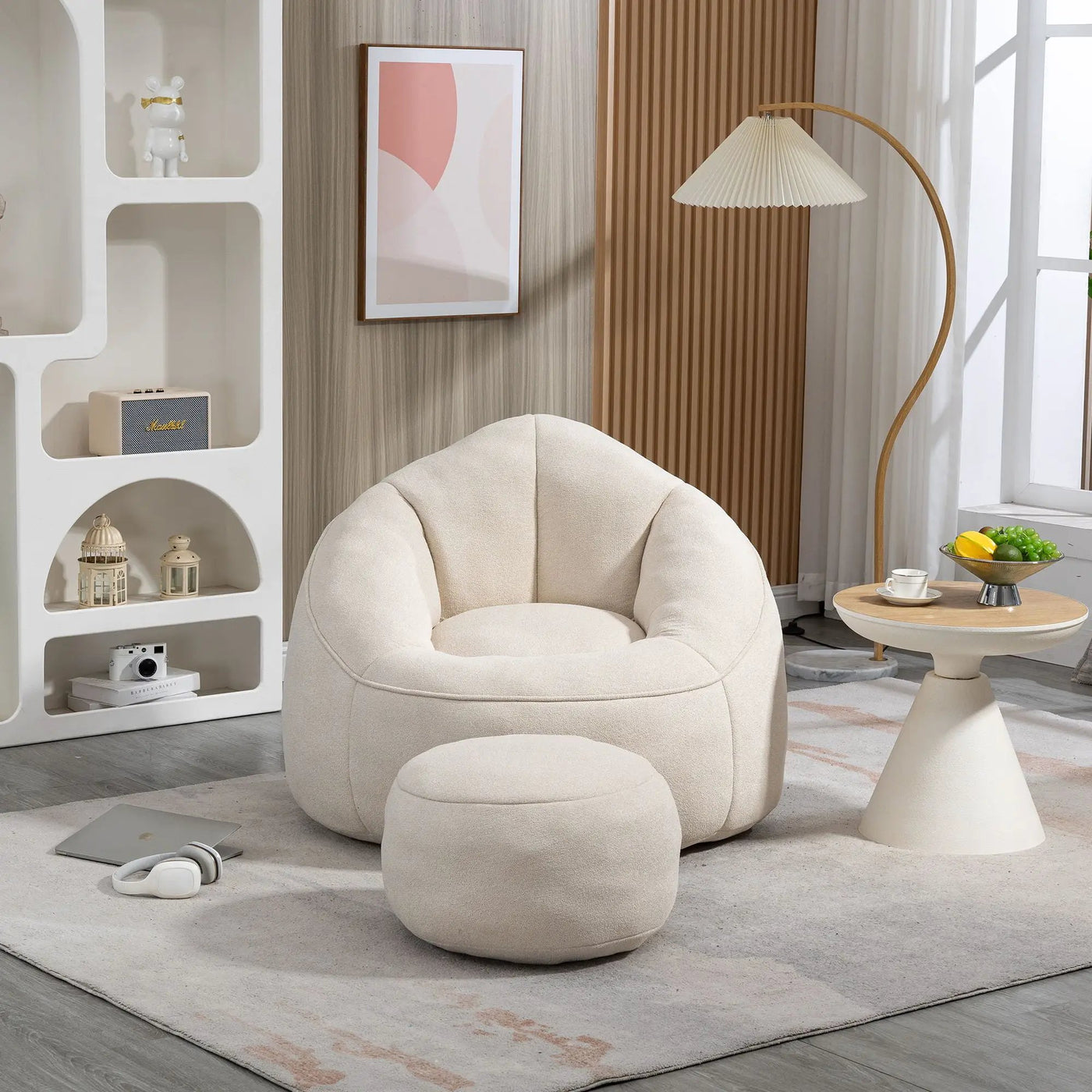 Bedding Bean Bag Sofa Chair High Pressure Foam With Footrest by HouseOfZazla