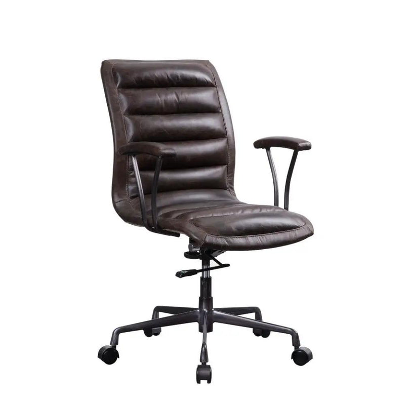 Zooey - Office Chair - Distress Chocolate Top Grain Leather by Unique Piece Furniture