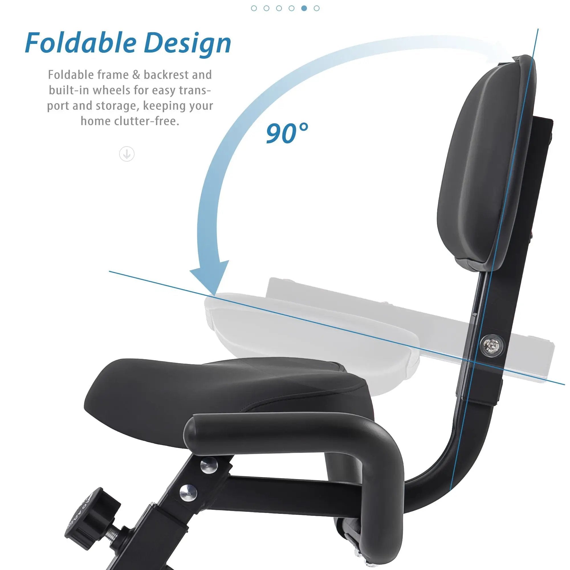 Exercise Bike Folding Stationary Bikes For Home With 16 Level Magnetic Resistance by HouseOfZazla