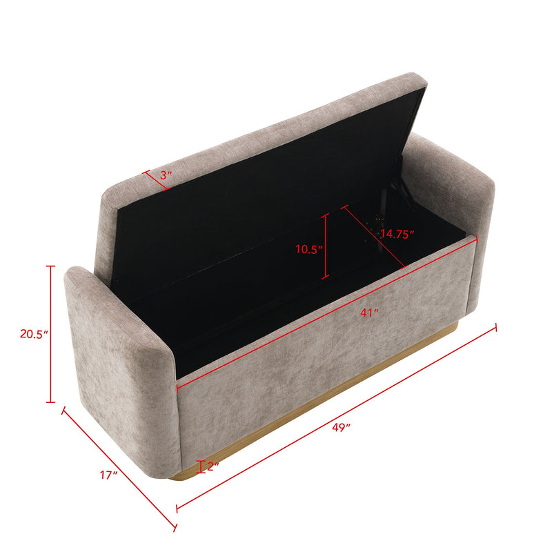 Upholstered Storage Bench With Safety Hinge by HouseOfZazla