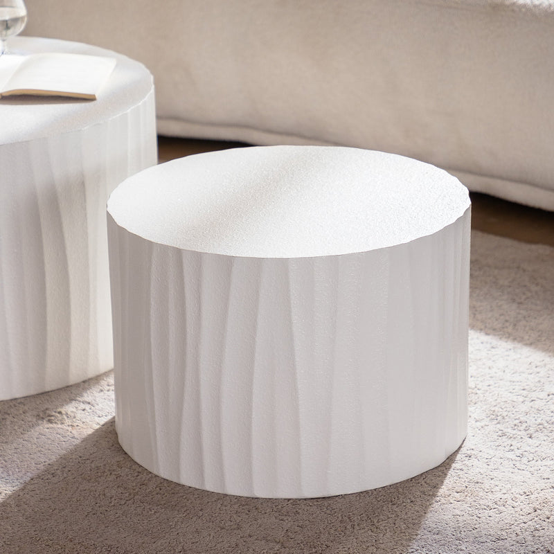 Nesting Coffee Table Set of 2 Round Wooden Tables by HouseOfZazla
