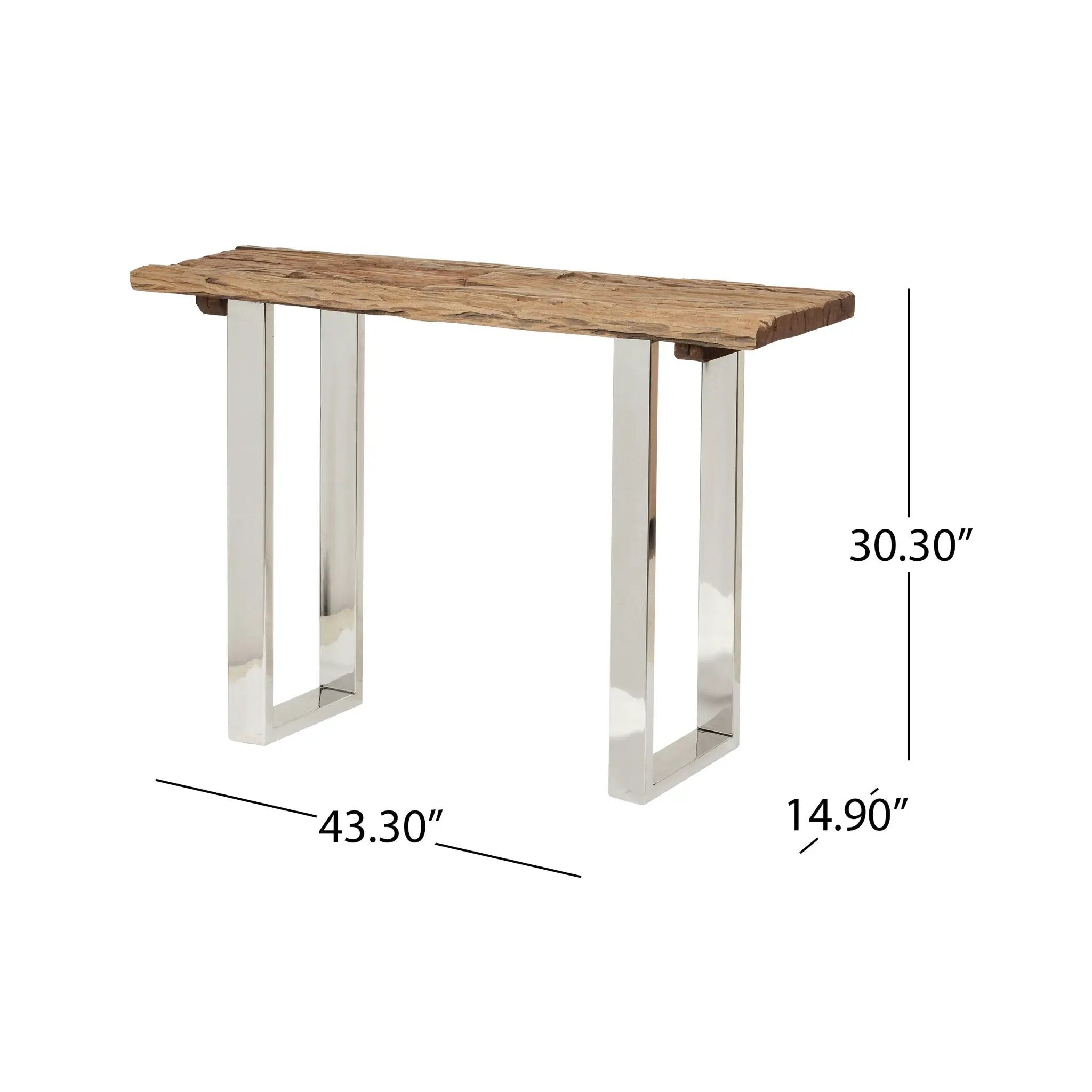 Rustic Glam Console Table With Reclaimed Wood And Iron Frame - Natural by HouseOfZazla