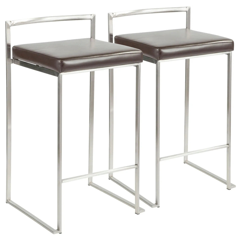 Fuji - Contemporary, Stackable Elegant Counter Stool (Set of 2) by HouseOfZazla