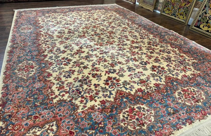 Karastan Rug 8.8 x 12 Ivory Kirman #788, Original 700 Series, Wool Karastan Carpet, Karastan Area Rug, Vintage Karastan, Living Room Rug by Jewel Rugs