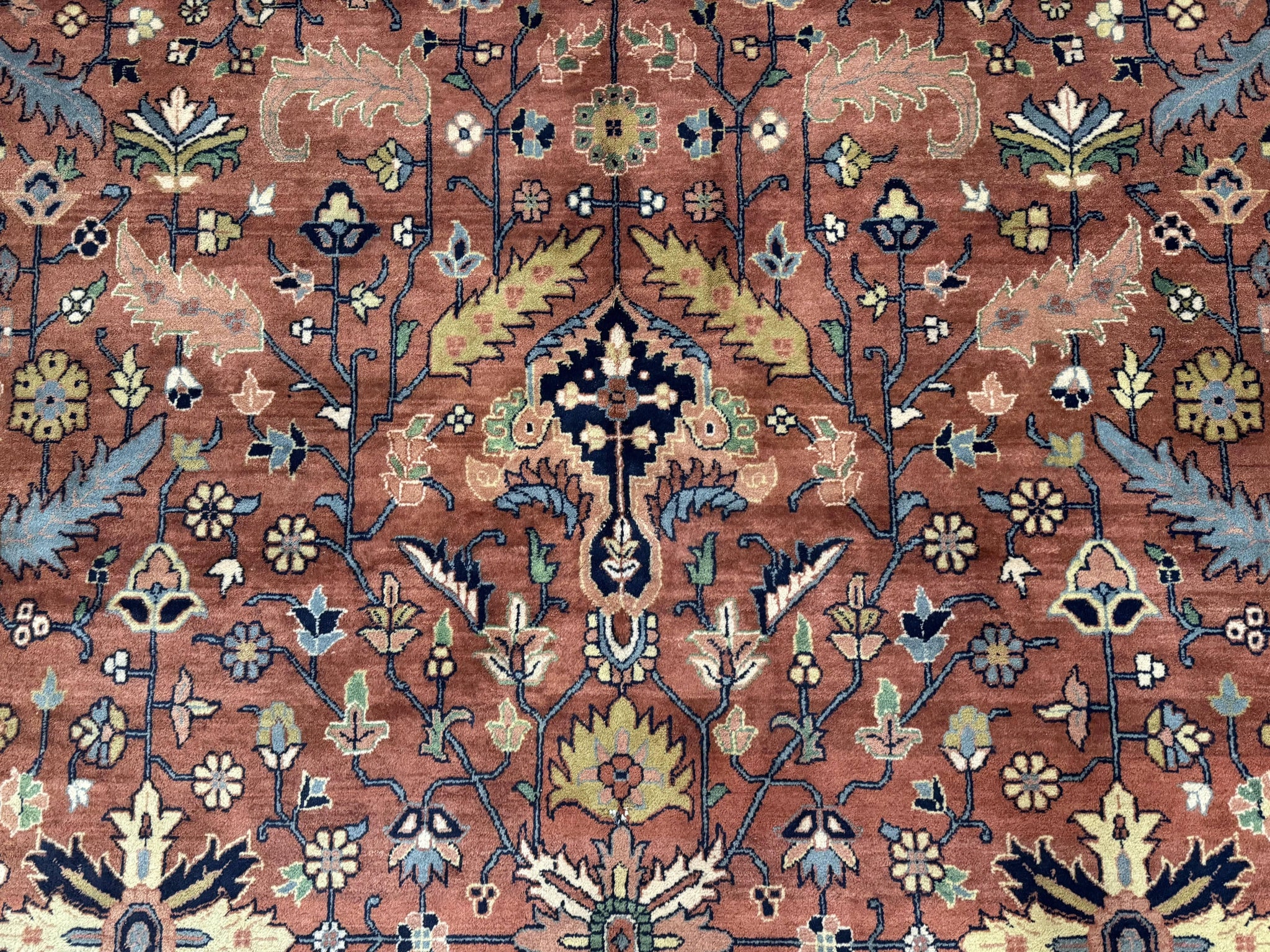 Indo Persian Heriz Rug 10x15, Allover Pattern, Large Wool Handmade Rug by Jewel Rugs