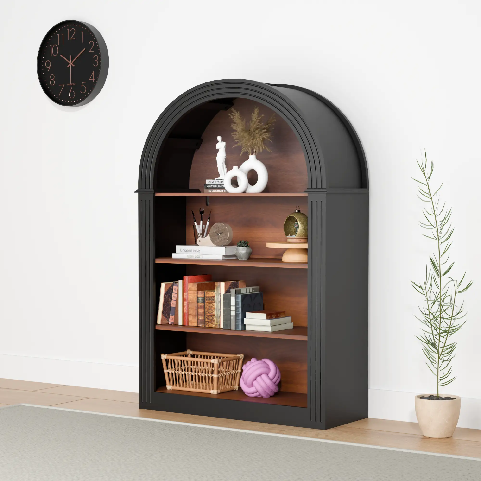 4-Shelf Tall Arched Bookcase by HouseOfZazla