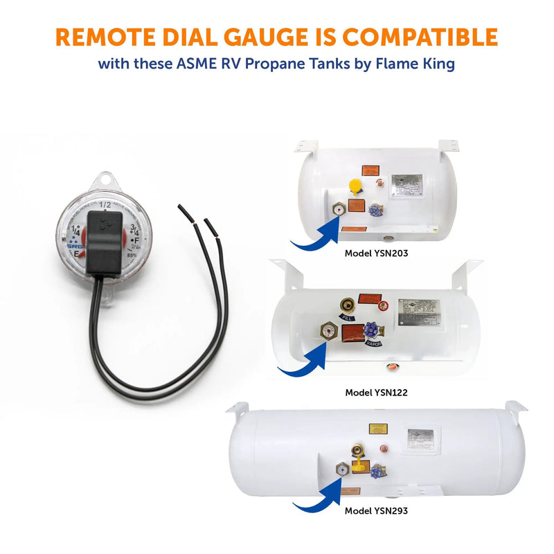 Flame King 0-90 Ohm Twin-Site Remote Dial Gauge for RV ASME Propane Tanks by Flame King Products