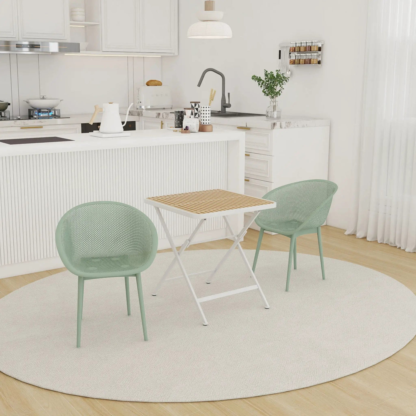 2 Pack Lounge Chair Set & Folding Square Table by Unique Piece Furniture