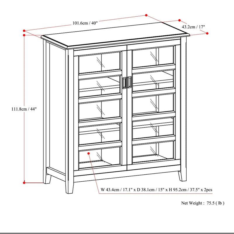 Burlington - Medium Storage Cabinet - Mahogany Brown by Unique Piece Furniture