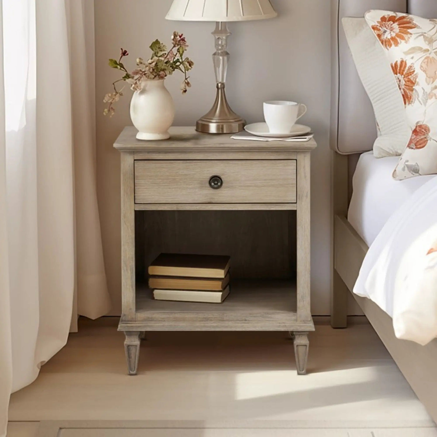 Victoria - Nightstand With Open Storage by HouseOfZazla
