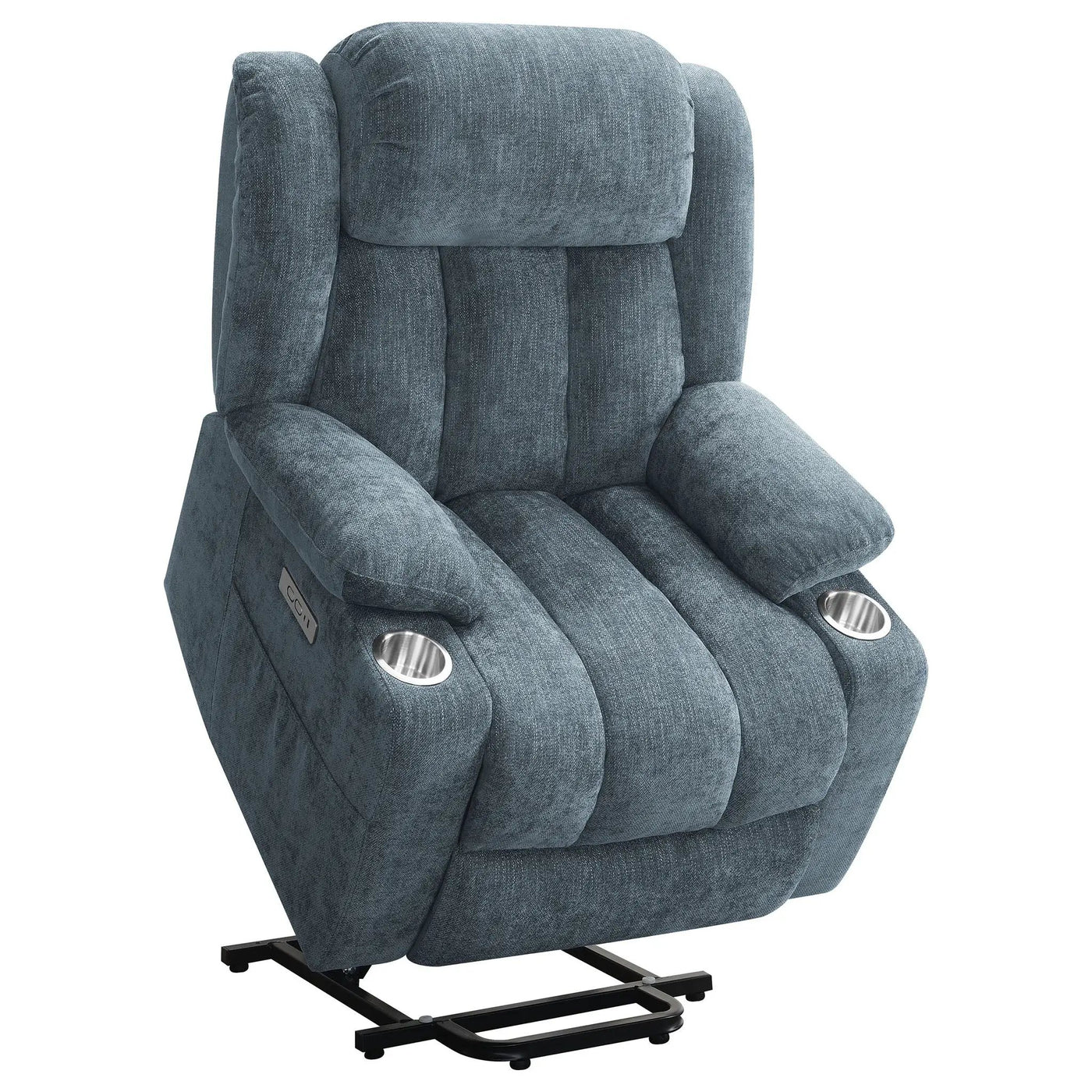 Beca - Upholstered Power Lift Recliner With Cupholders And USB Charging by HouseOfZazla