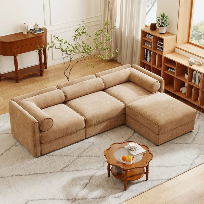 Contemporary Elegant Sofa With Storage And Ottoman by HouseOfZazla