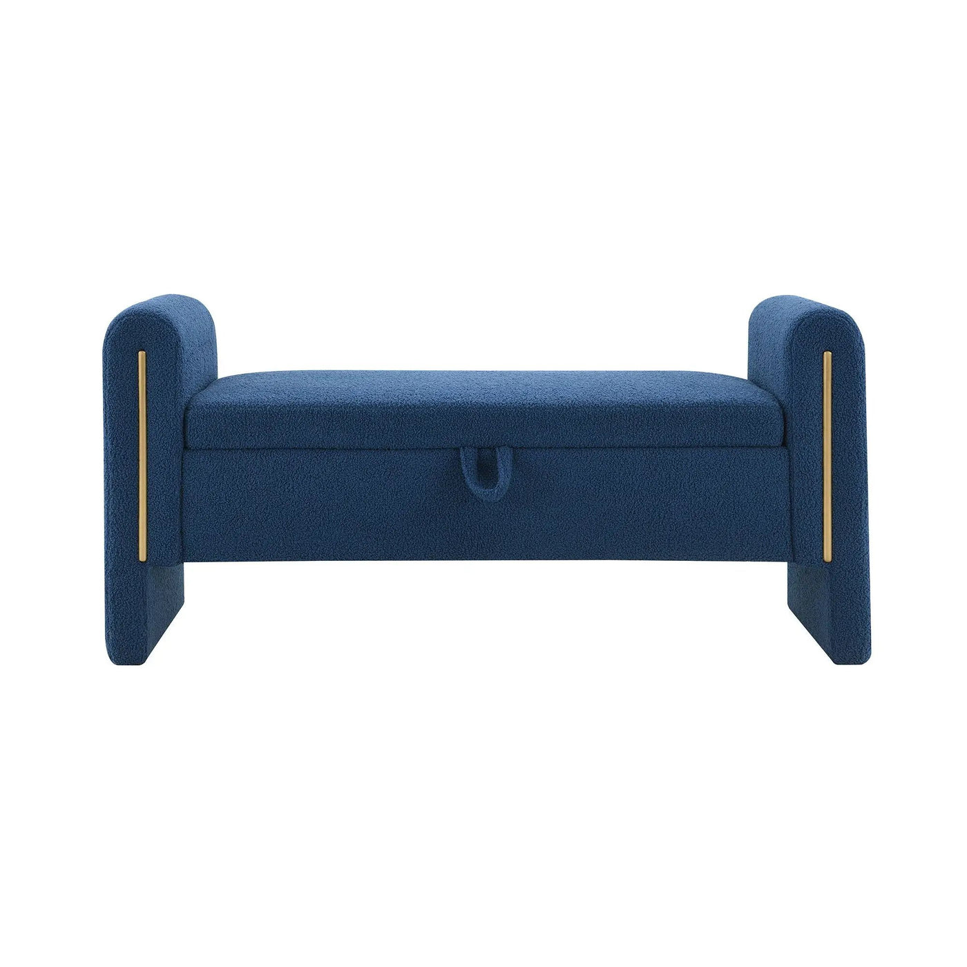 Modern Teddy Upholstered Large Bed End Bench With Arms And Storage by Unique Piece Furniture