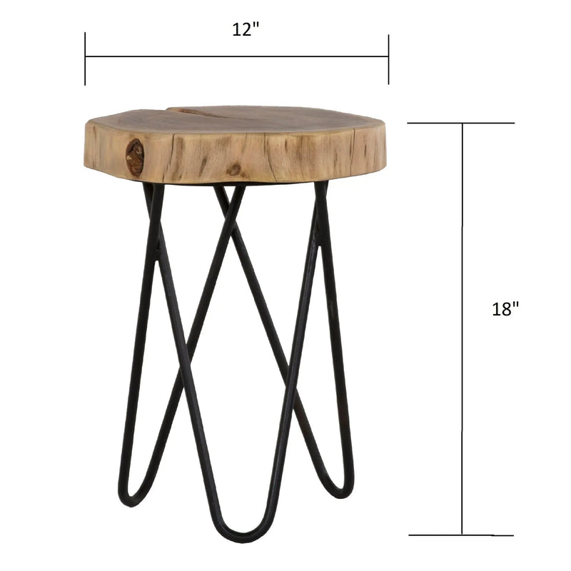 Rustic Accent Round Table With Iron Hairpin Legs by HouseOfZazla
