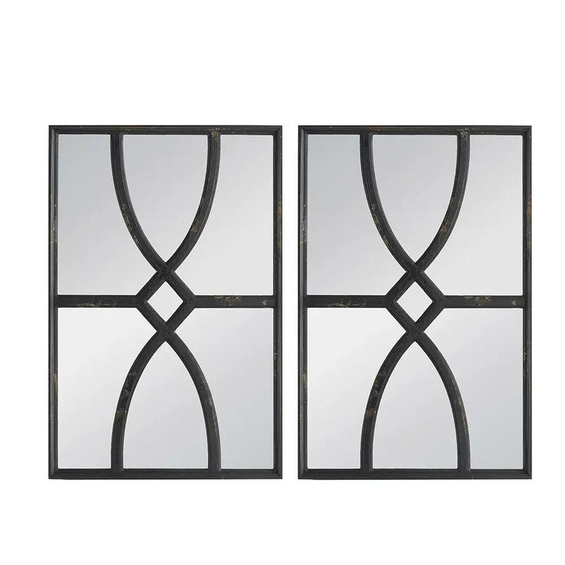 Rectangular Wooden Wall Mirror With Antique Frame, Vertical Or Horizontal Home Decor For Living Room (Set of 2) by HouseOfZazla