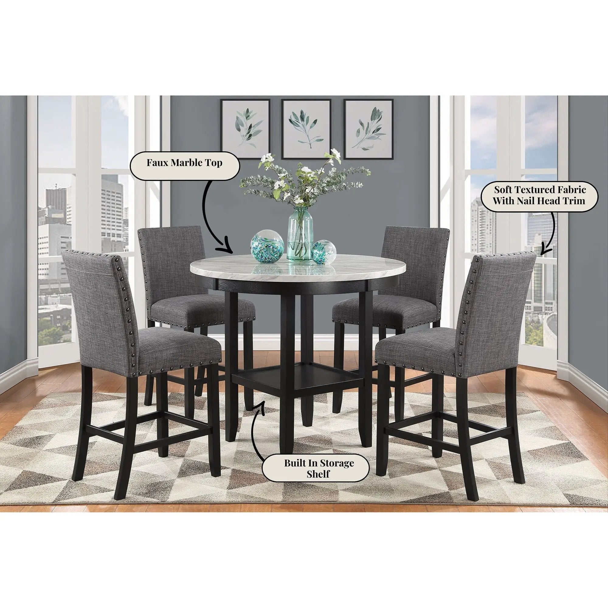 Greta - Bar Table - Antique White by Unique Piece Furniture