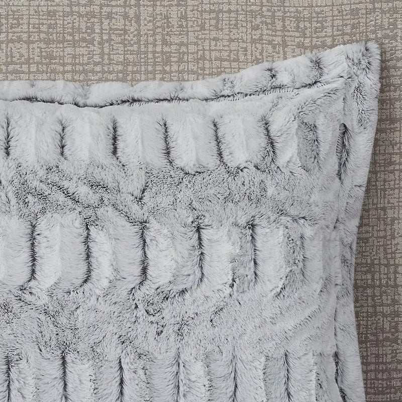 King/Cal King Back Print Long Fur Comforter Mini Set by HouseOfZazla