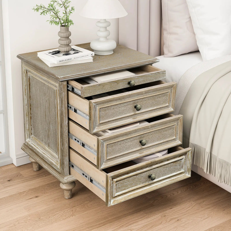 Farmhouse Nightstands with 4 Drawers and Pull-Out Shelf by HouseOfZazla