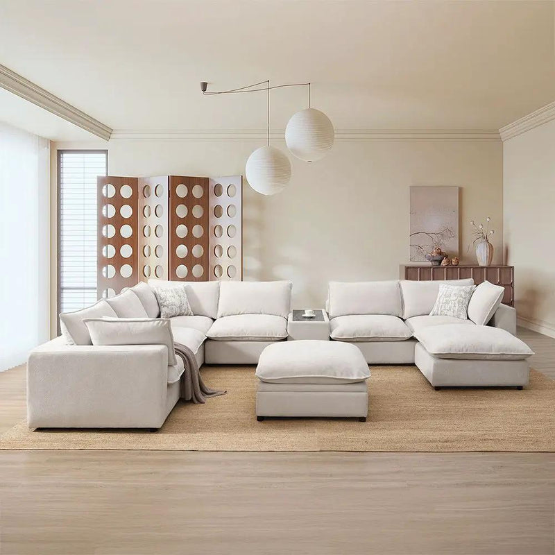 Marisa - Modular Console - Beige Boucle by Unique Piece Furniture