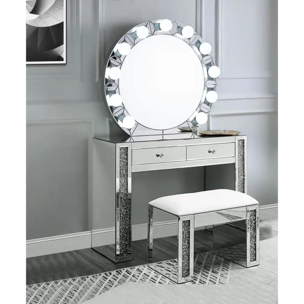 Noralie - 29" Accent Mirror - Mirrored & Faux Diamonds by Unique Piece Furniture