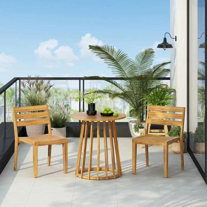 Outdoor Dining Side Chair (Set of 2) - Teak Finish by HouseOfZazla