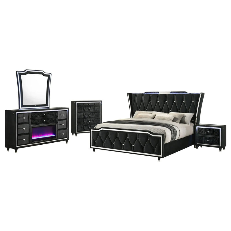 Lorient 5-piece Queen Bedroom Set Black by Unique Piece Furniture