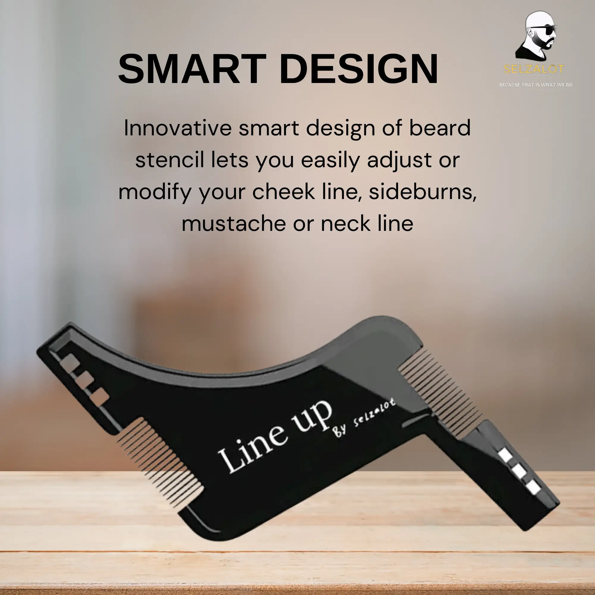 Black Beard Shaper for Men Beard Lineup Tool for Grooming Beard Guide Shaping Tool for Straight & Curve Cut Barber Tools Goatee Shaper Beard Template for Men to Style Facial Hair by Selzalot