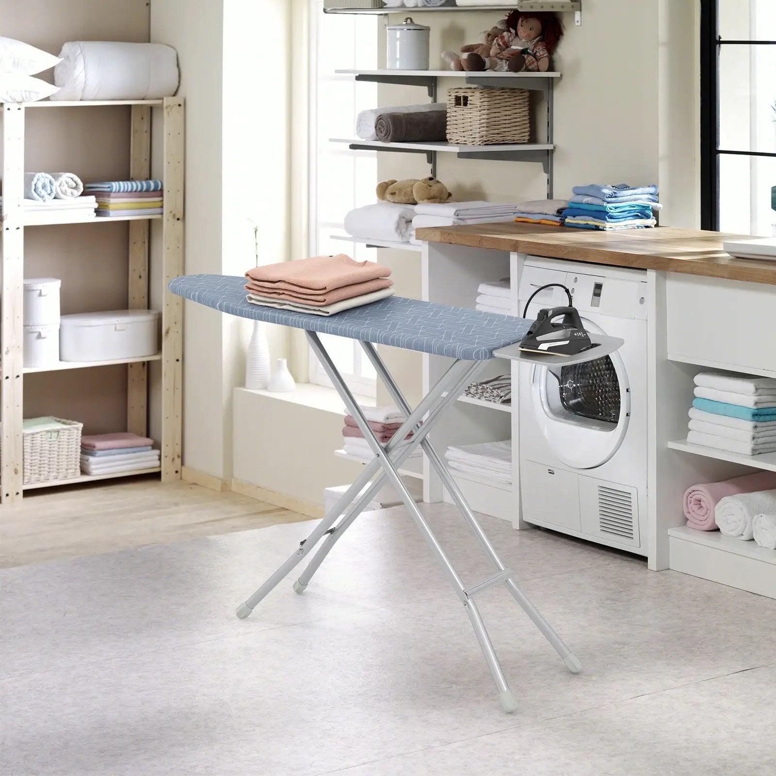 48 Inch x 13.5 Inch Ironing Board with Iron Rest for Home-Gray by DirectDeals