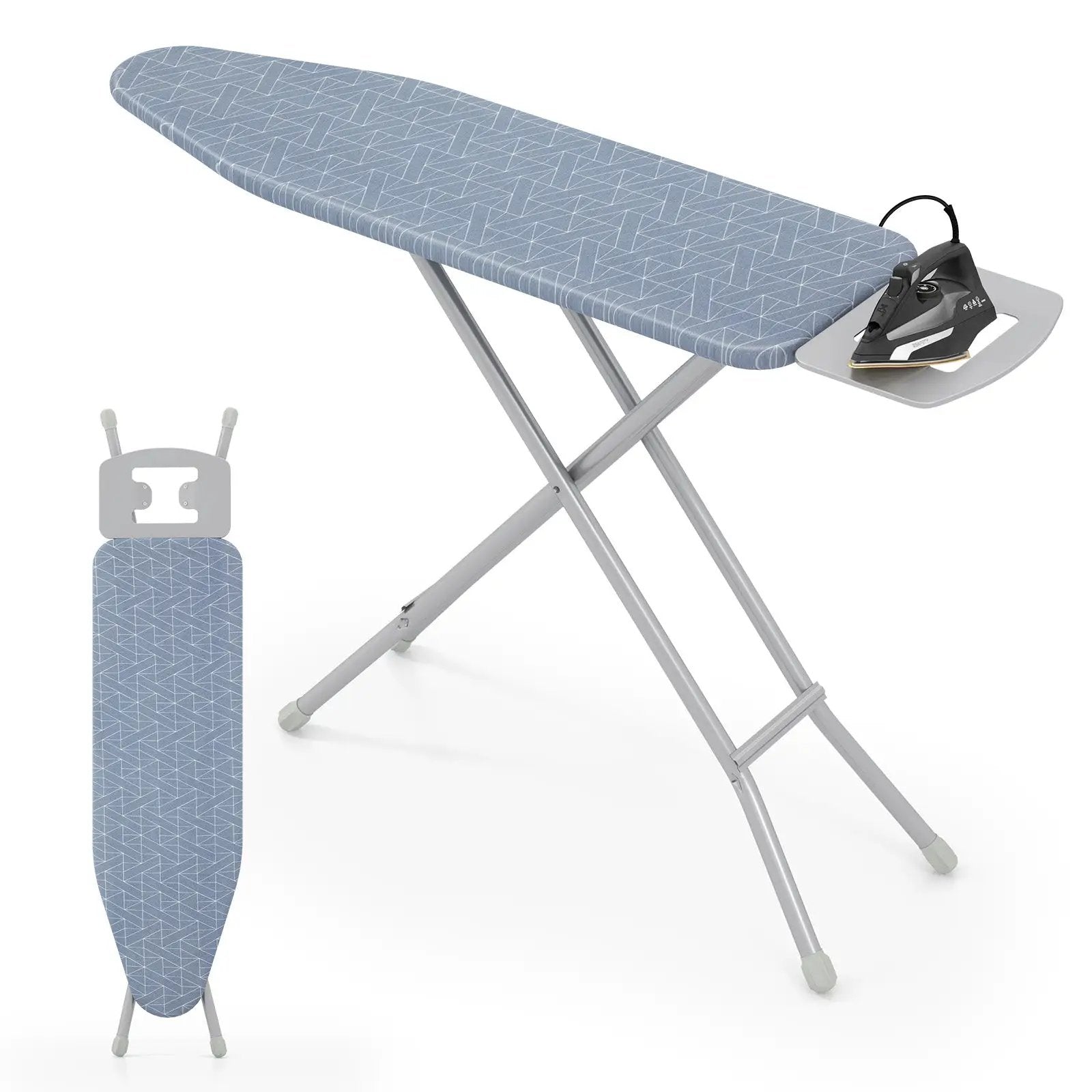 48 Inch x 13.5 Inch Ironing Board with Iron Rest for Home-Gray by DirectDeals