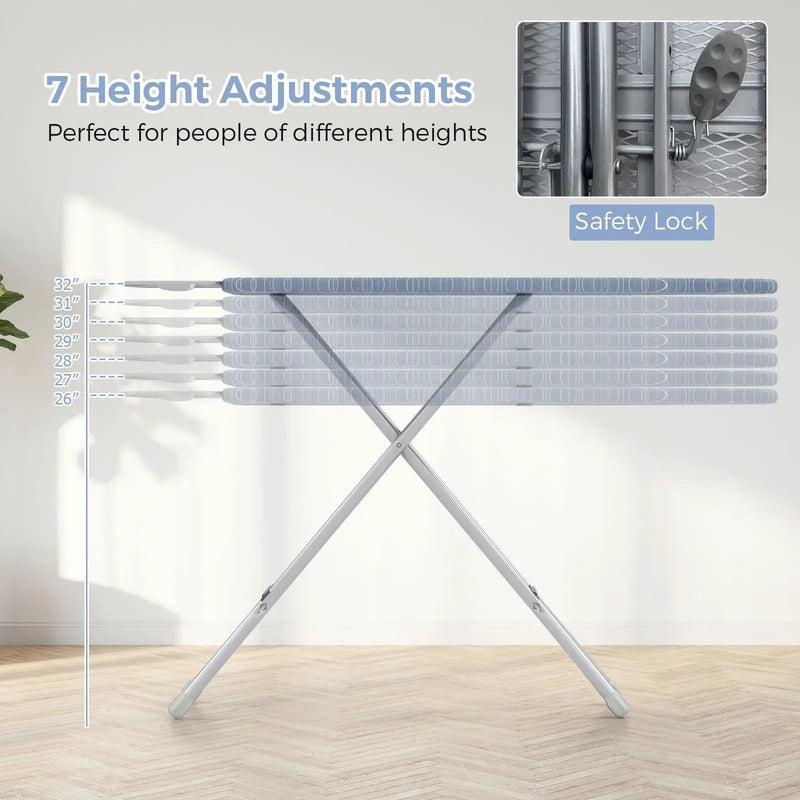 48 Inch x 13.5 Inch Ironing Board with Iron Rest for Home-Gray by DirectDeals