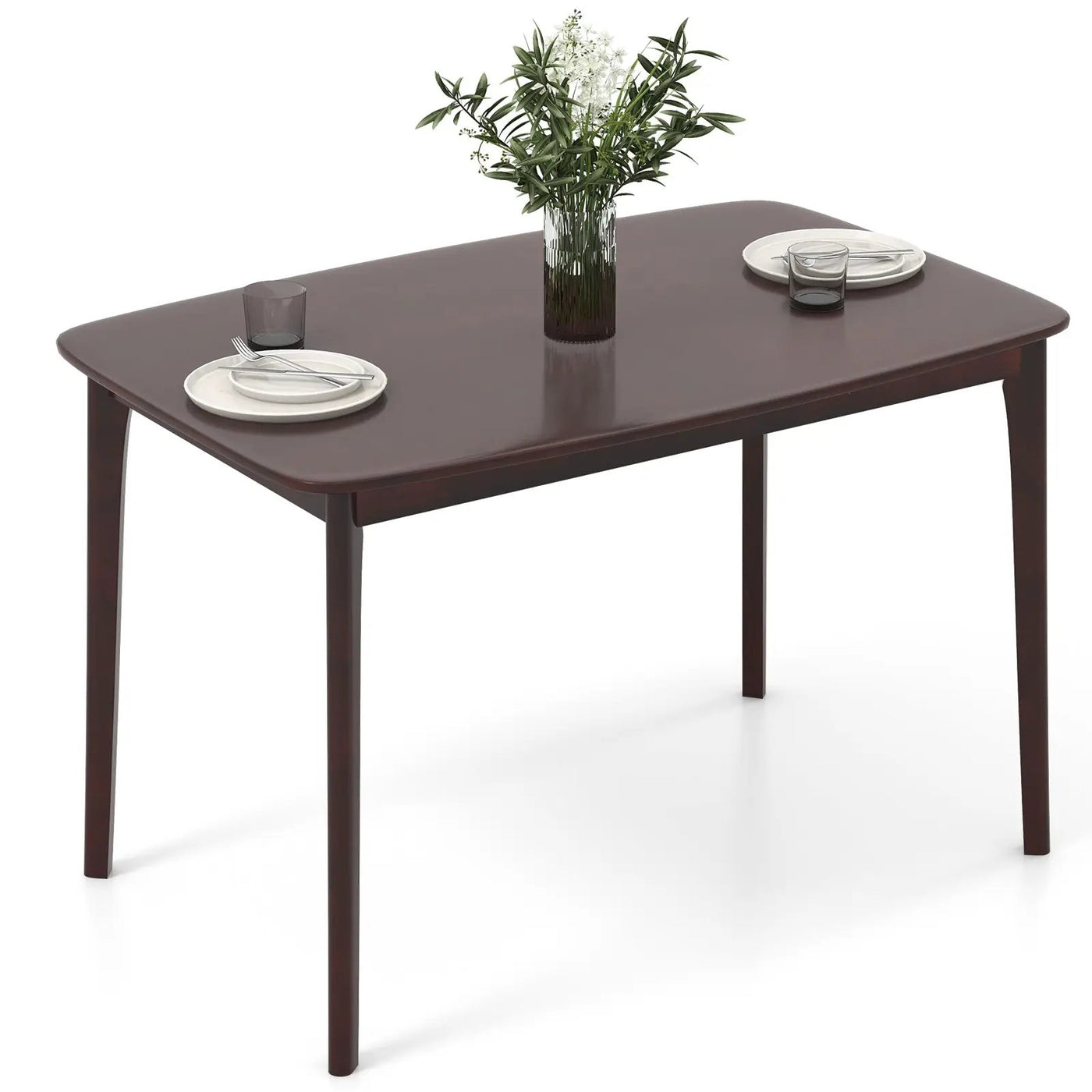 48 Inch Solid Wood Dining Table with Rubber Wood Supporting Legs for Kitchen Dining Room by DirectDeals