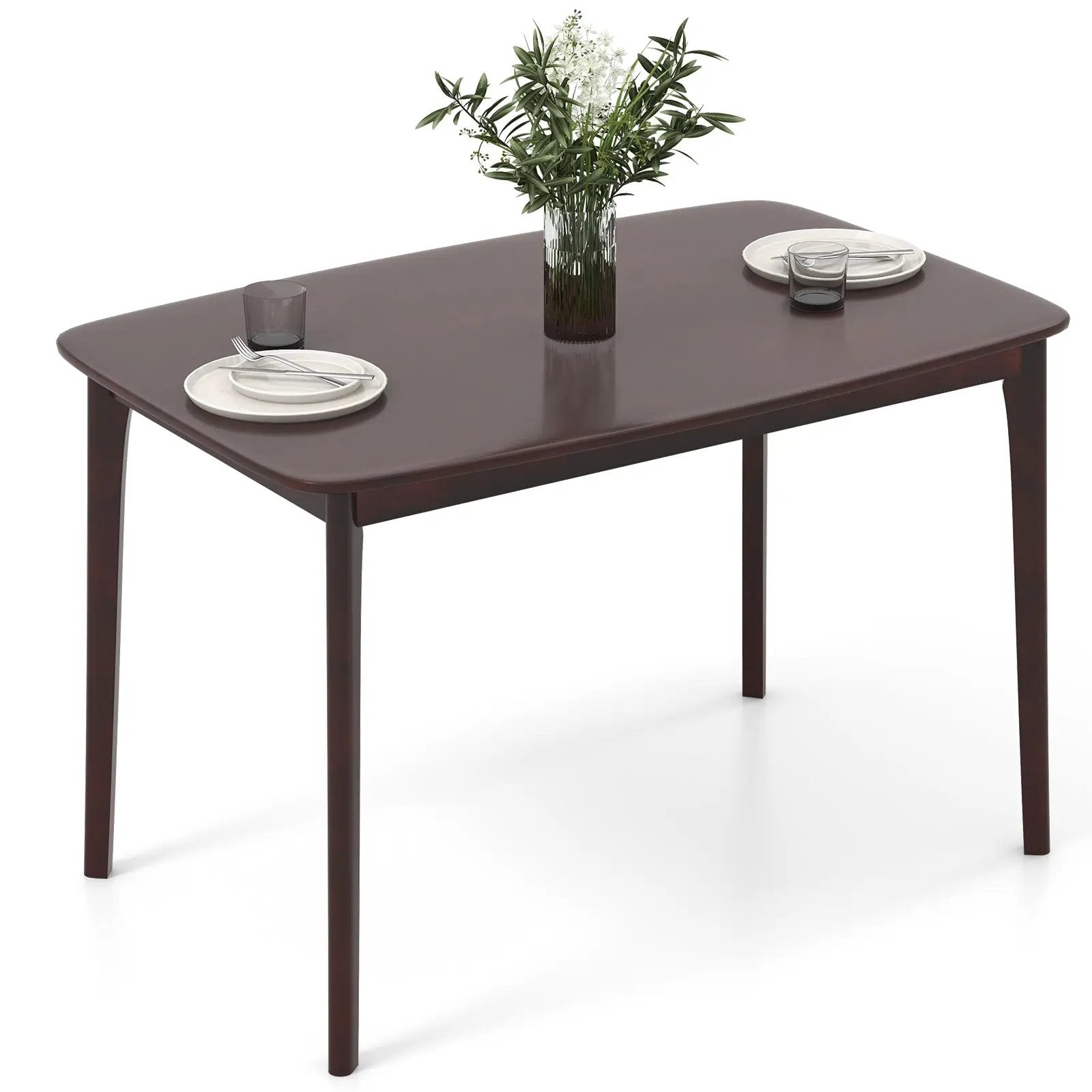 48 Inch Solid Wood Dining Table with Rubber Wood Supporting Legs for Kitchen Dining Room by DirectDeals