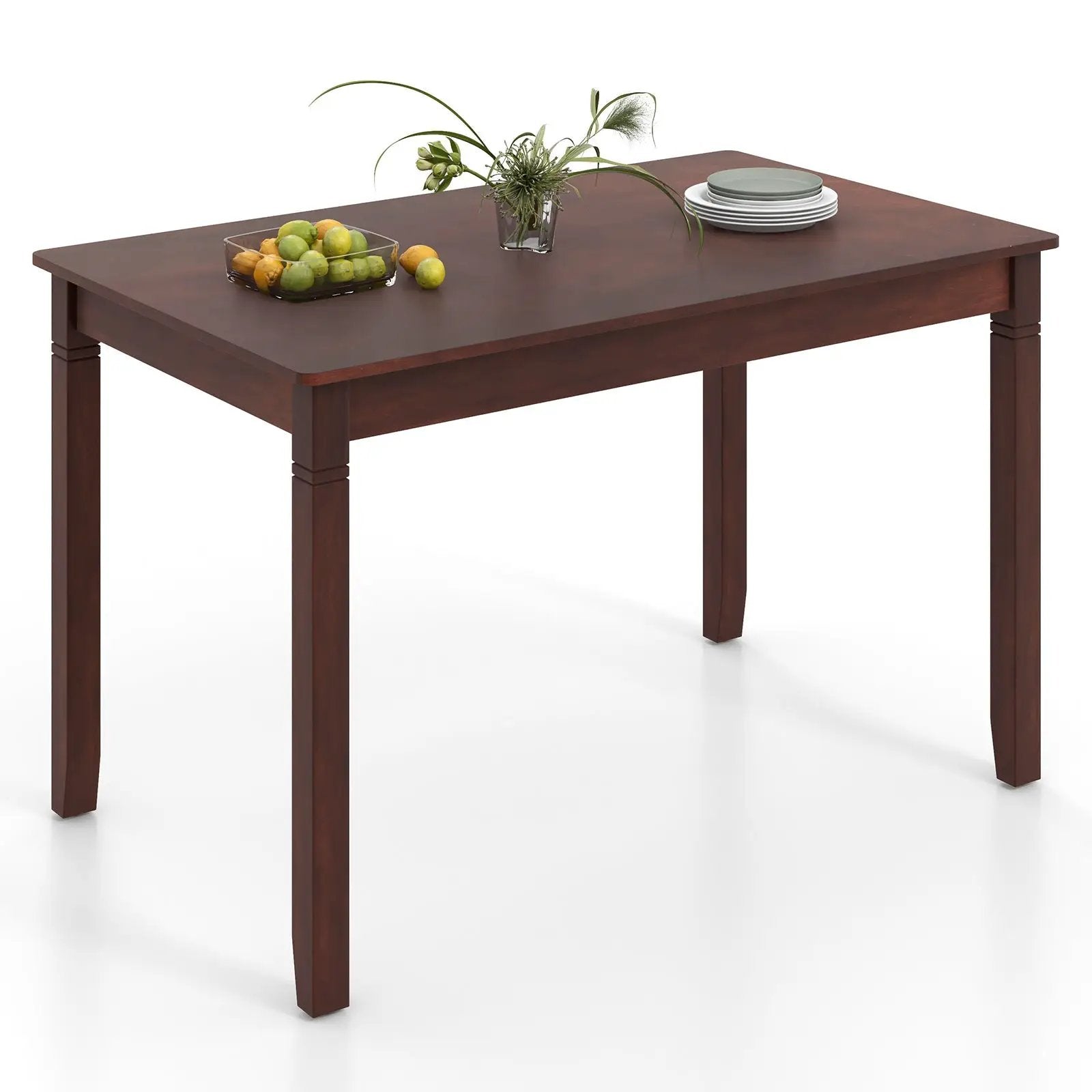 48-Inch Wooden Dining Table for 4 People Rectangular Kitchen Table with Rubber Wood Legs by DirectDeals