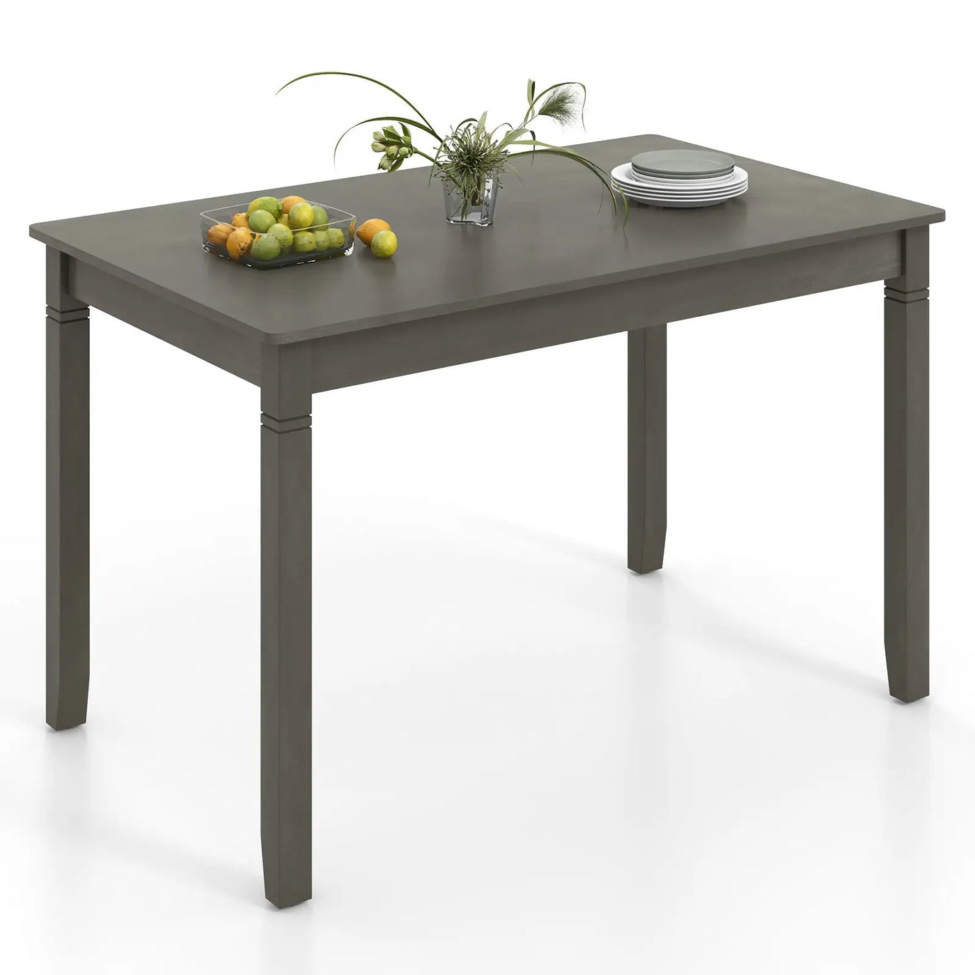 48-Inch Wooden Dining Table for 4 People Rectangular Kitchen Table with Rubber Wood Legs by DirectDeals