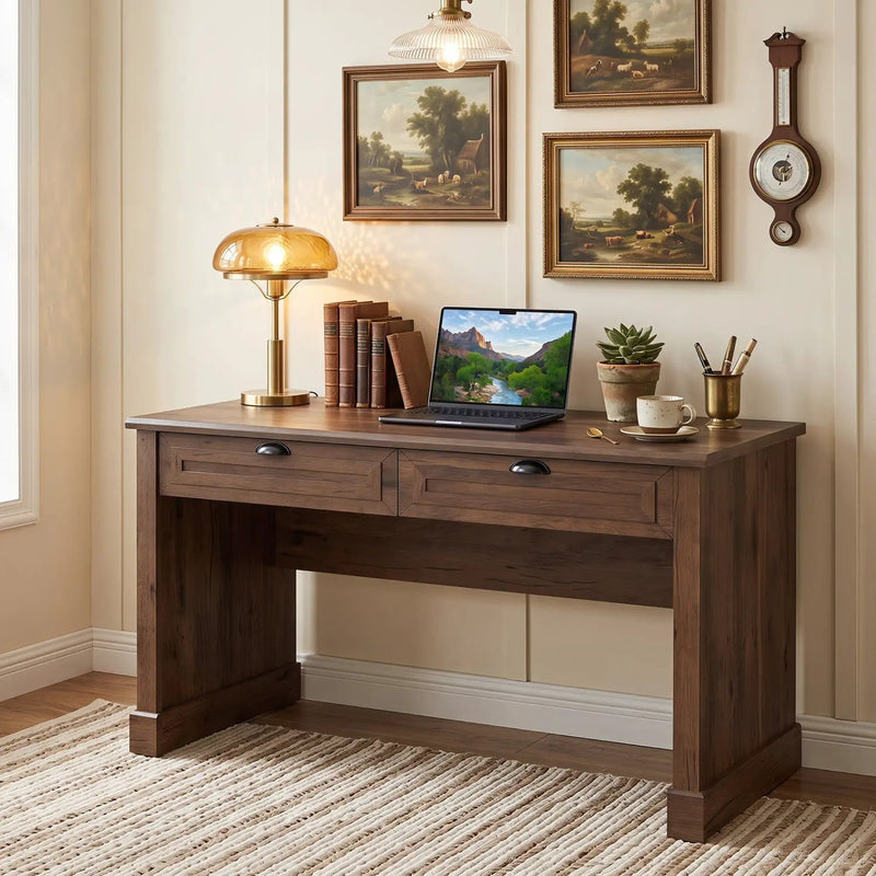 48" Farmhouse Executive Desk with 2 Drawers by DirectDeals