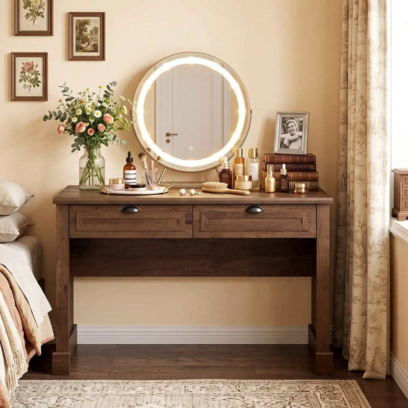 48" Farmhouse Executive Desk with 2 Drawers by DirectDeals