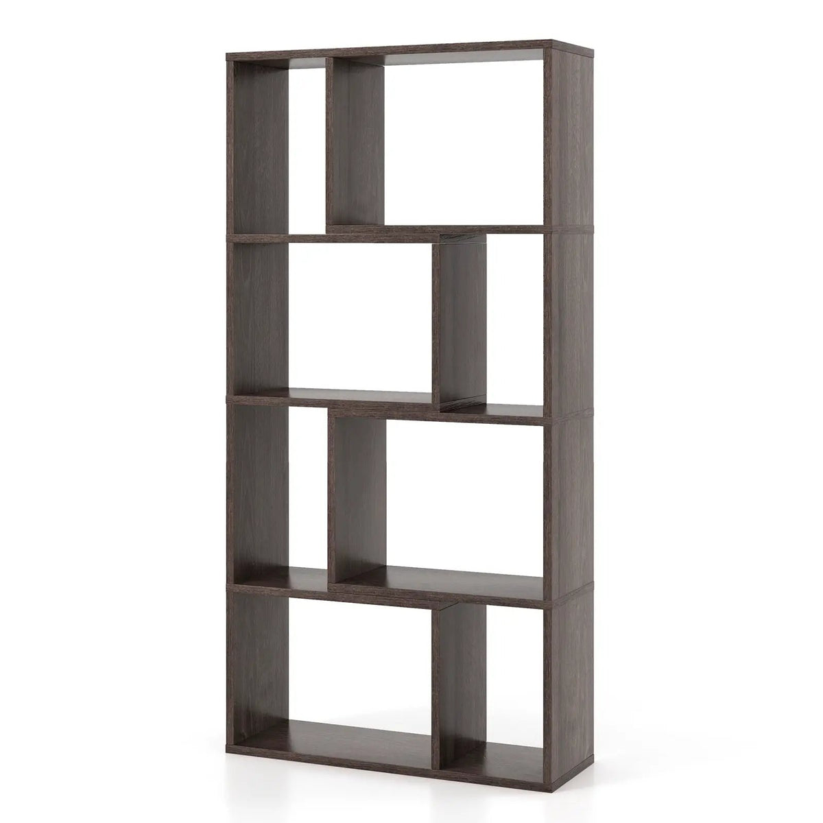 48 Inch 4-Tier Geometric Bookshelf with 8 Cubes for Living Room Bedroom, photo 4 of 10