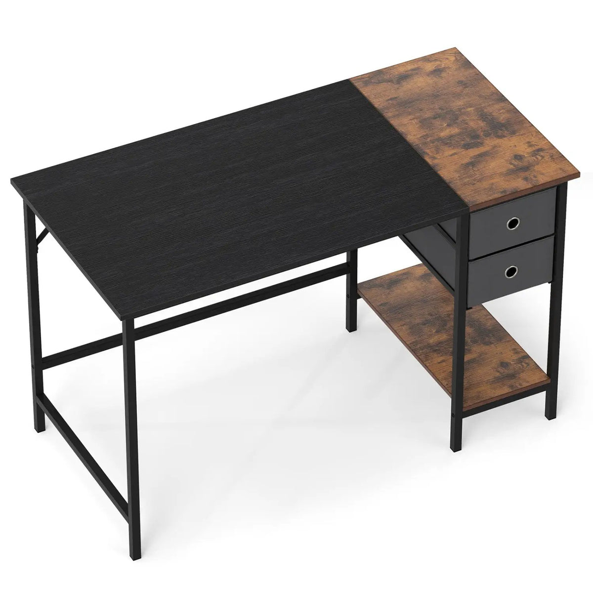 48 Inch Computer Desk with 2 Fabric Drawers Industrial Home Office Desk-Rustic Brown, photo 9 of 9