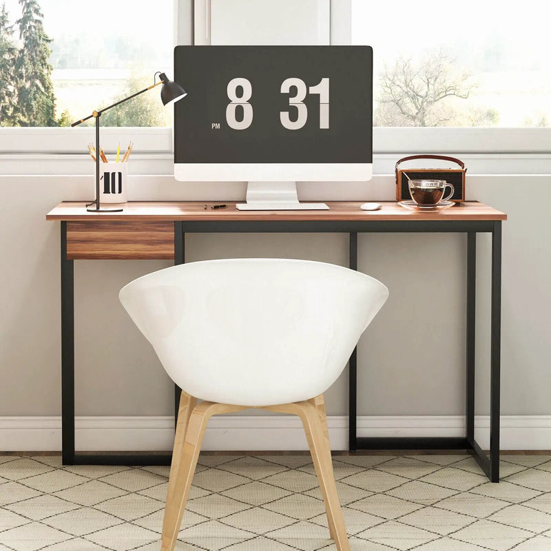 48 Inch Computer Desk with Metal Frame and Adjustable Pads by DirectDeals