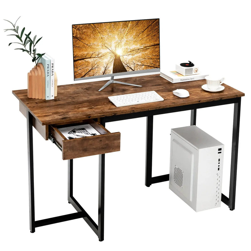 48 Inch Computer Desk with Metal Frame and Adjustable Pads by DirectDeals